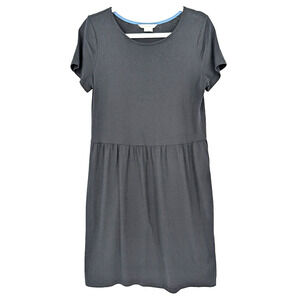 Boden Black Short Sleeve Drop‎ Waist Classic Preppy Minimalist Shirt Dress 8